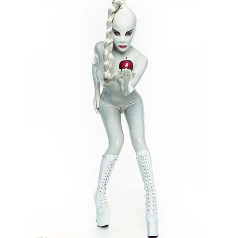 100/% New Latex Rubber All-body Bodysuit Mask Transparent Catsuit Size XXS-XXL