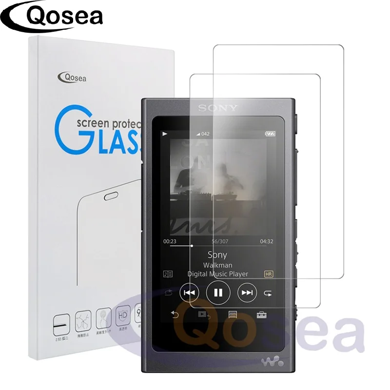 Qosea(2 упаковки) для sony Walkman NW-A40 защита экрана 9H Ультра прозрачная для sony NW-A45 A35 A47 MP3 защитное закаленное стекло