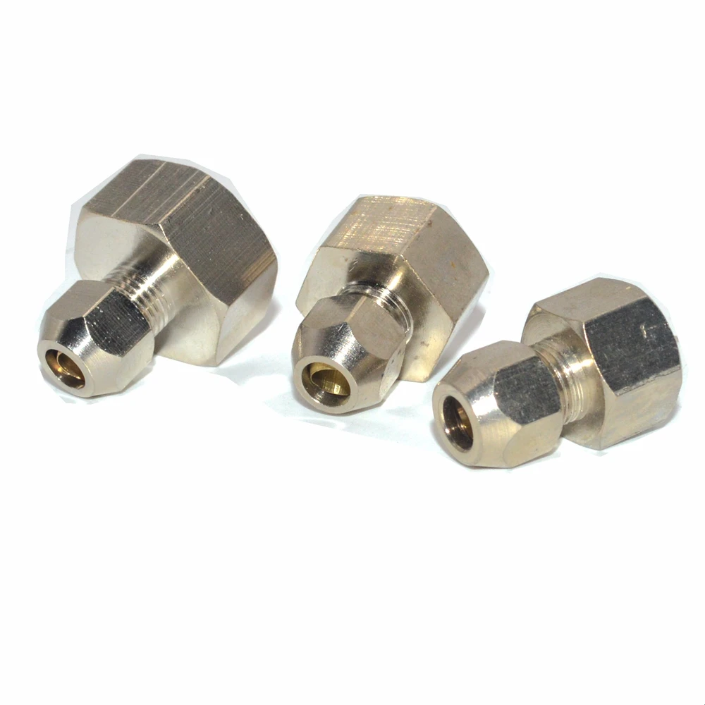 

Female BSP Hardline Tube Pipe Connector Compression Fitting Brass Nickel Plated + PCF