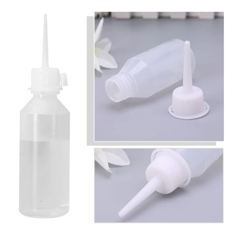 

50ml Industrial Glue Gel Oil Applicator Squeeze Bottle Clear White Jet Dispenser Mar28