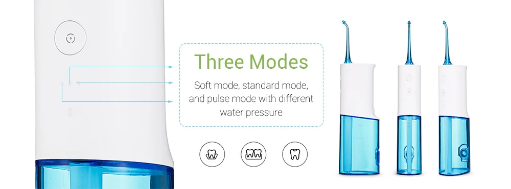 Xiaomi SOOCAS W3 IPX7 Водонепроницаемый компактный ороситель для полости рта 230 мл резервуар для воды постоянный импульсный Давление