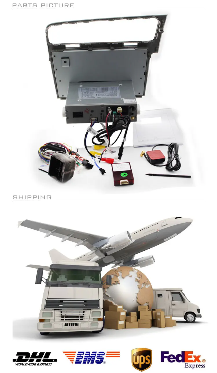 Cheap LJDA One Din 7 Inch Car DVD Player For VW Golf 7 2013-2017 Bluetooth Radio FM GPS Navigation 1080P Map Multimedia Canbus RDS USB 4