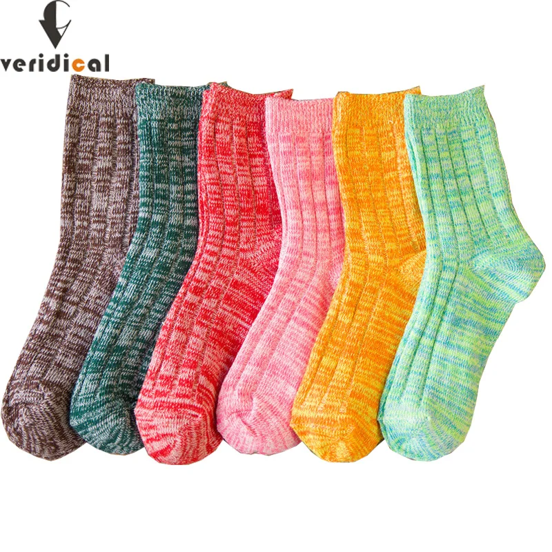 VERIDICAL термальные зимние носки женские хлопковые цветные толстые harajuku носки 5 пар/лот носки в стиле хип-хоп хорошее качество винтажные