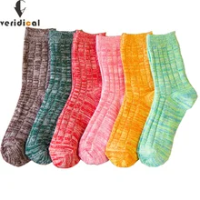 VERIDICAL термальные зимние носки женские хлопковые цветные толстые harajuku носки 5 пар/лот носки в стиле хип-хоп хорошее качество винтажные