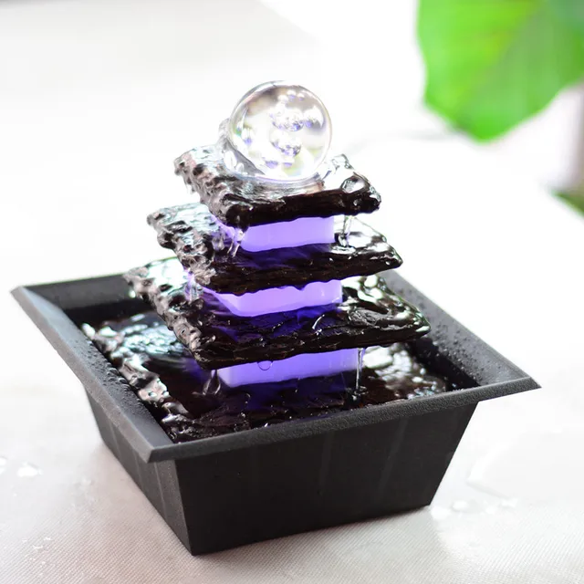 Buy Tabletop Water Fountain with LED Lights from