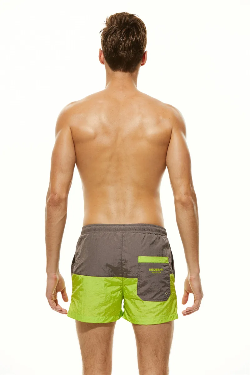 seobean masculino praia shorts fresco retalhos cores masculino board shorts homens com cordão de secagem rápida respirável troncos shorts