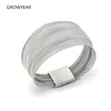 Stainless Steel Magnetic Clasp Wide Mesh Bracelet Silver Color for Women 1 Piece Jewelry Accessory 1