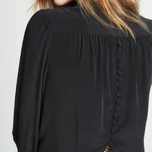 Женская шелковая рубашка с пуговицами на спине, сверхпрочная шелковая рубашка с пряжкой, весна-лето