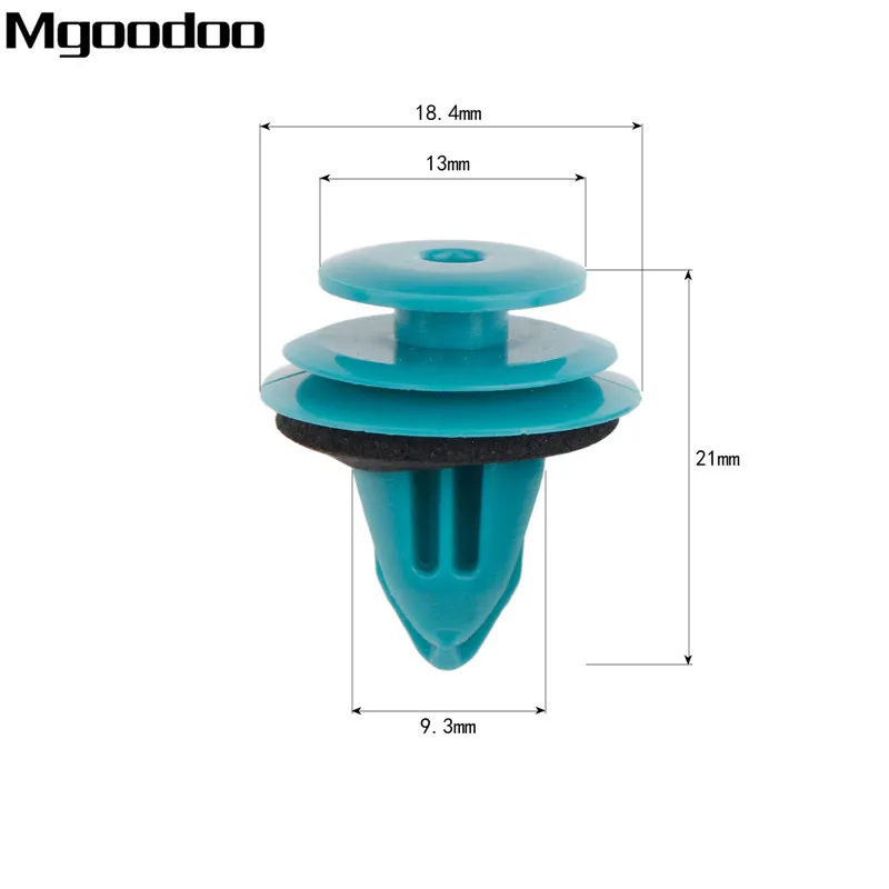 Mgoodoo 100 шт. Универсальный Автомобильный крепеж, автомобильный бампер, фиксатор, крепеж, заклепка, дверная панель, крыло, лайнер, синие зажимы