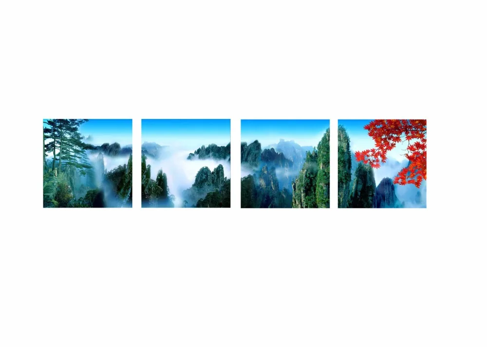 

4 Panels mountain top Clouds Landscape Canvas Prints Painting Picture on Canvas Cuadros Home Decor Modern Art for Living Room