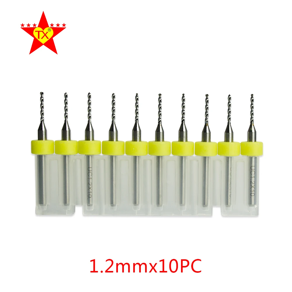 TX 10pcs Mini Tungsten Steel PCB Drill Bit For Metal 1.2mm Woodworking