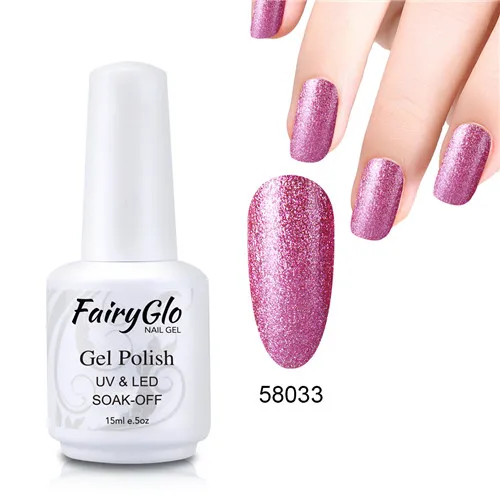 FairyGlo 15 мл Супер Bling Platinum Гель-лак блеск белая бутылка УФ гель лак для ногтей гель светодиодный праймер гель лак для ногтей эмаль - Цвет: 58033