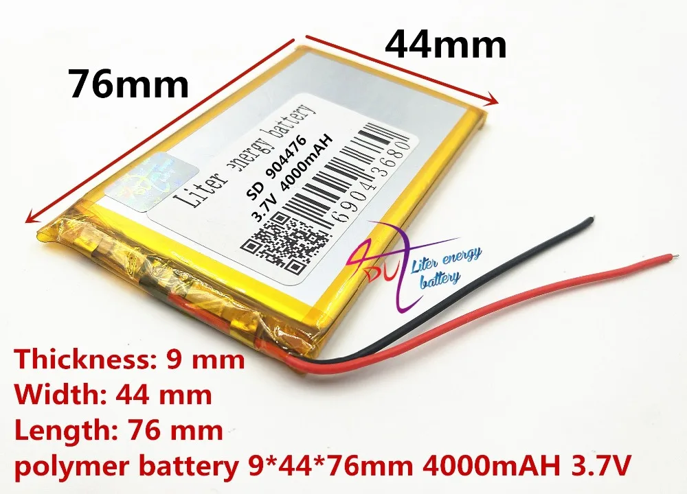 أفضل بطارية العلامة التجارية 3.7 V بطارية ليثيوم بوليمر 904476 4000 mah 904575 جيب PC المحمول امدادات الطاقة جهاز المحمول