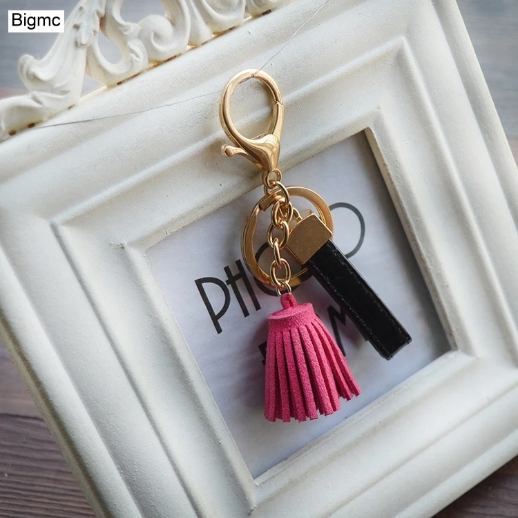 

Women Leather rope Tassel key chain new Fashion keychain Key Holder Best Gift jewelry Bag Charm Accessories K1277