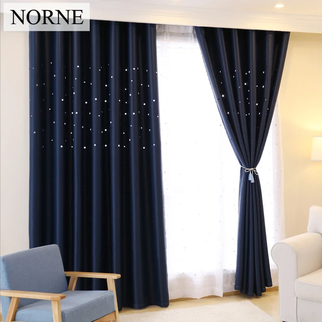 Laser Cutting Stars Navy Blackout Curtain Thermal Insulated Out Star Laser Cutting Stars Navy Blackout Curtain Thermal Insulated Out Star Window Treatment For Kids And Nursery