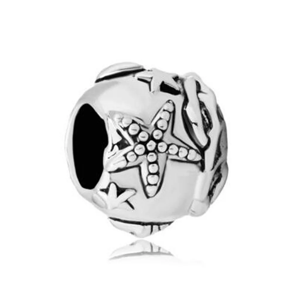 

Free shipping DIY Starfish beach slippers Charm Beads Fit Pandora bracelet
