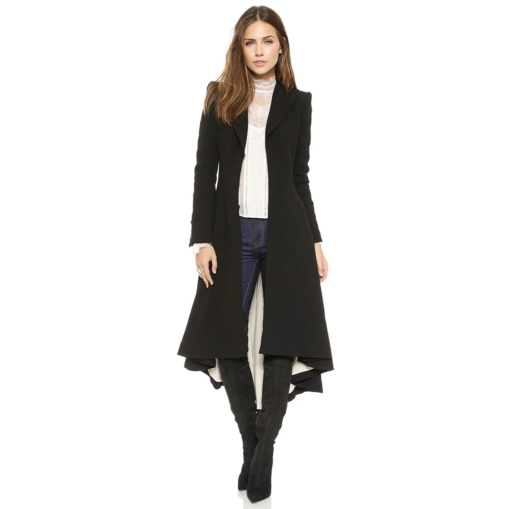 2018 Autumn and Winter Woolen Trench New Woolen Coat Female Lapel Suit ...