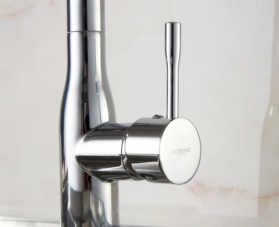 granite kitchen sink LEDEME Kitchen Faucet Electroplating Chrome Modern Kitchen Faucet Mixer Tap Ceramic Valve Core Single Holder Single Hole L4698 best kitchen faucets