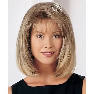 

Bob Style Capless Trendy Side Bang Straight Light Blonde Mixed Women Wig Hair