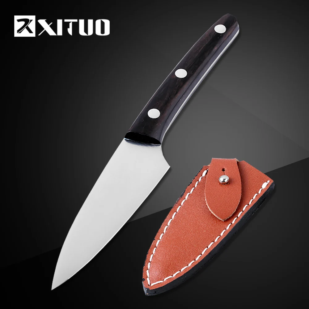 

XITUO Brand Kitchen Knives 3.5" inch Stainless Steel Japanese Chef Fruit Paring Knives Ebony handle Fish sashimi Salmon Sushi