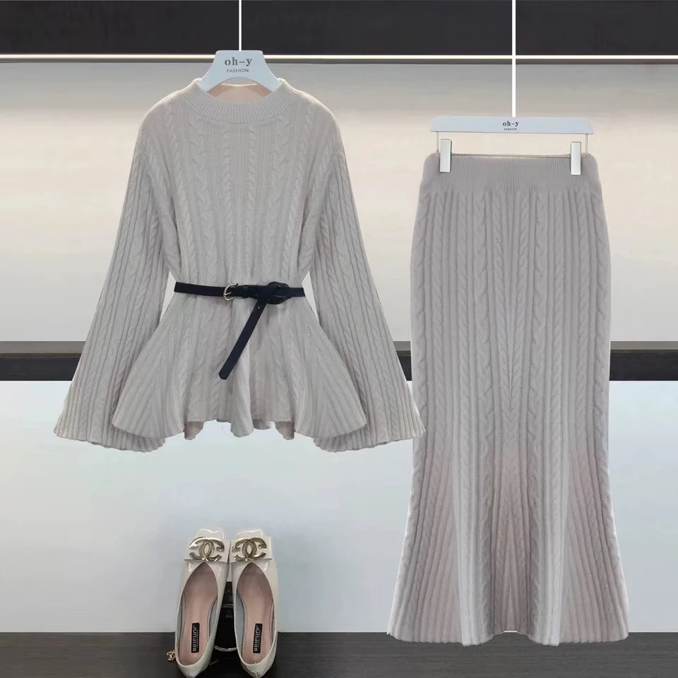 ALPHALMODA 2018 осенне зимняя модная женская одежда пуловер с расклешенными рукавами