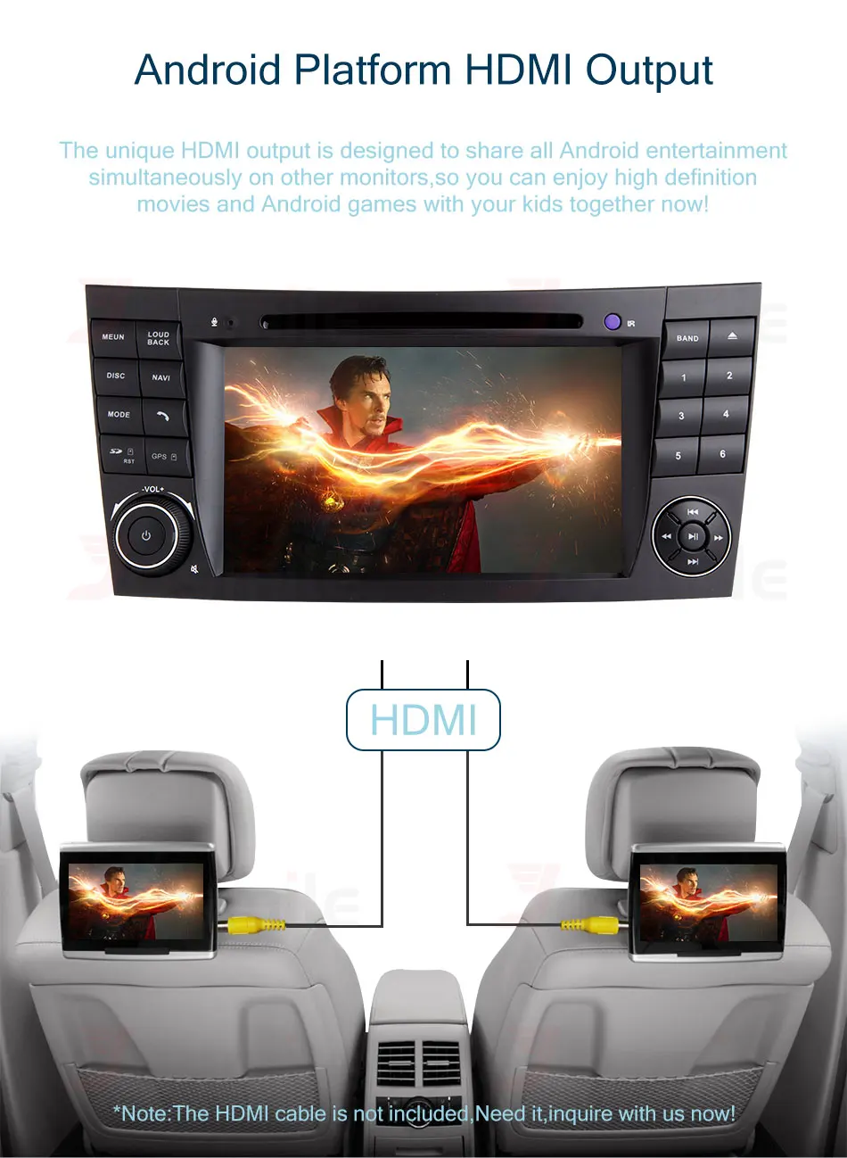 Top 2 Din 7" HD Android 8.1 Radio GPS HDMI Car DVD Player For Mercedes/Benz/E-Class/W211/E200/E300/E350 Quad Core Wifi Canbus OBD 11