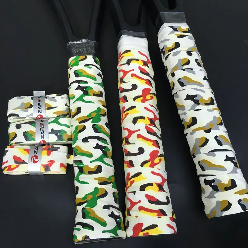 3 pcs ZARSIA لزجة يشعر تنس مضرب Overgrips التمويه نمط الريشة مضارب رقيقة نوع أكثر من قبضة