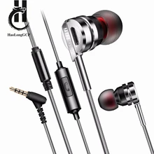 Металлические наушники супер бас в уши Heatset с микрофонный сабвуфер Hi-Fi стерео наушники для iPhone 7 8 8 Plus для всех телефонов