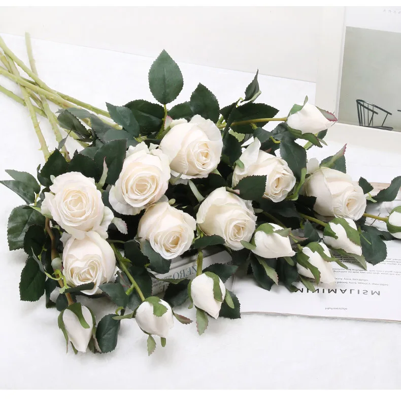 JAROWN Artificial Flowers Silk Rose Continental Retro Fake Flower Home Decoration Wedding DIY Decoration Flores (27)