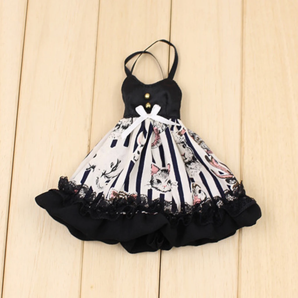 1/6 BJD Doll Braces Skirt Lace Dress for 12inch Pullip DZ AS Dolls Clothes Party Outfit Accessories