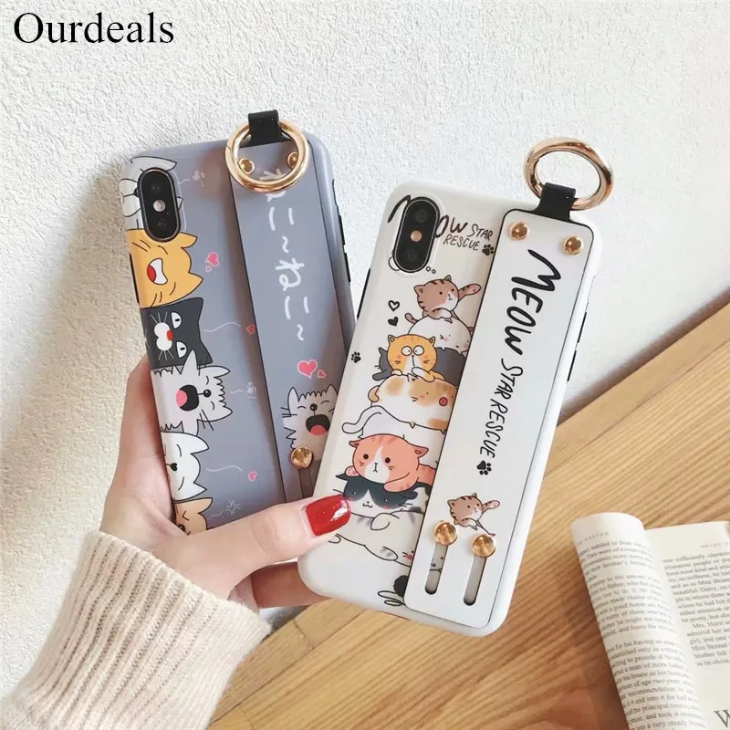 

Ourdeals Cute animal wrist band Phone Case For Huawei P10plus P20Pro Nova 3 3i 2s Honor 10 9 Mate 10 20Pro Bracket soft shell