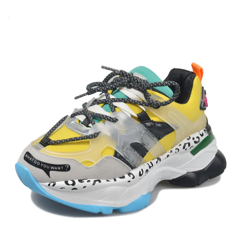 

Brand New Fashion Sneakers Women Cross-tied Casual Shoes Women Height Increasing Platform Chunky Sneakers