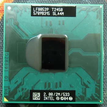 

Original Core Duo t2450 cpu 2M Cache2/2.0GHz/533/Dual-Core Laptop processor Socket M / mPGA478MT support PM945 943.