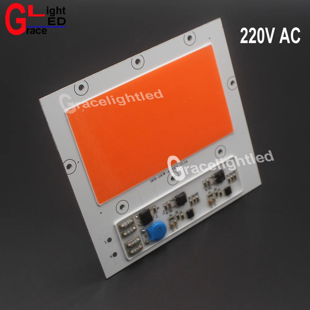 5 шт. Новый 100 Вт 380NM 840NM полный спектр СИД COB чип интегрированный умный IC драйвер 220В