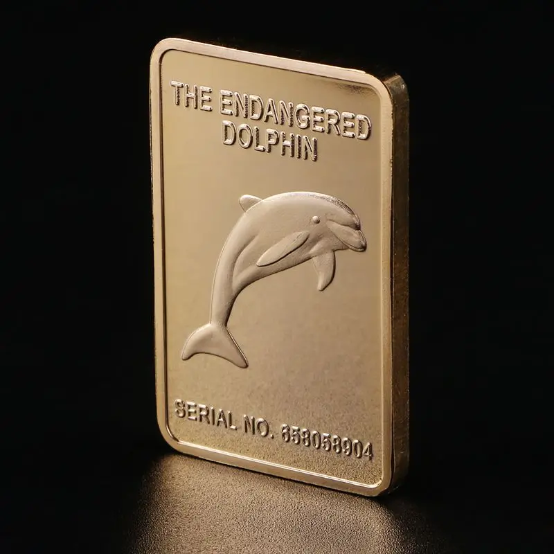 

Commemorative Coin Endangered Dolphin Australia Animal Gold Plated Bullion Bar Souvenir Coin