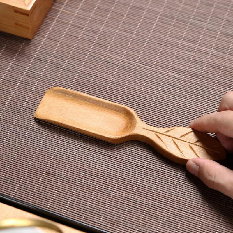 

Bamboo Tea Spoon Creative Leaf Shape Chinese Bamboo Tea Spoon Coffee Beans Spade Scoop Teaware ZA6647