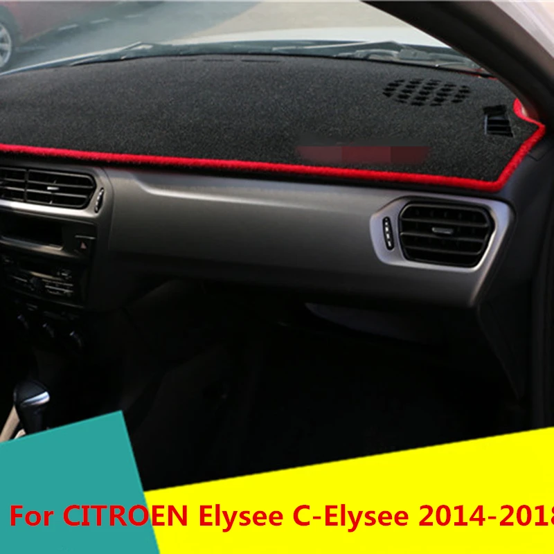 

Dashboard Cover Mat Pad Sun Shade Avoid Light Dash Board Carpet Protector Auto Accessories For CITROEN Elysee C-Elysee 2014-2018
