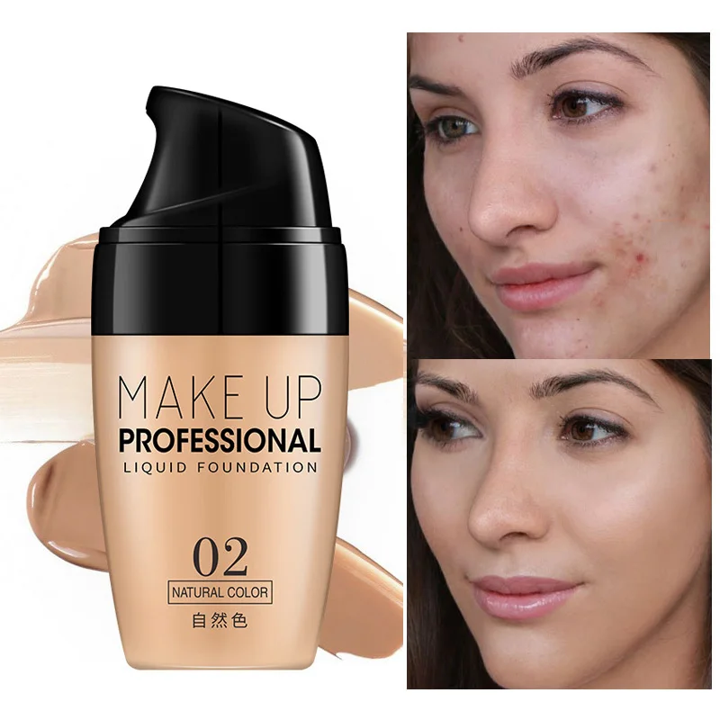 

Face Make Up Liquid Foundation Cream Oil-control Easy To Wear Whitening Concealer Full Coverage Matte Base Facial Makeup