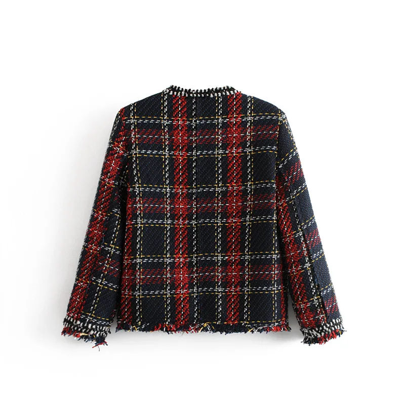 2018 Black Dames Veste Red Perles Pardessus Marque Femmes Hiver Automne Longues Tweed Manches Noir Mujer Manteau Rouge rR0rZtwx