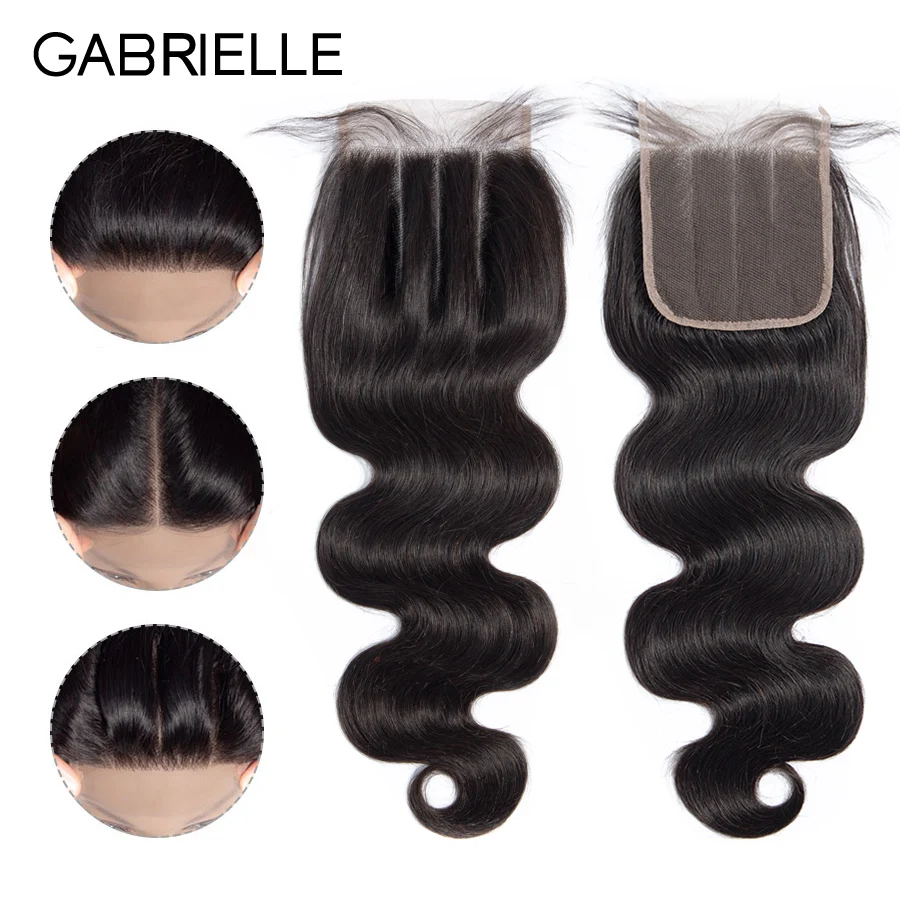 

Gabrielle Remy Hair 6x6 Lace Closure Brazilian Body Wave Hair Closure with Baby Hair Free/Middle/Three Part Human Hair Extension