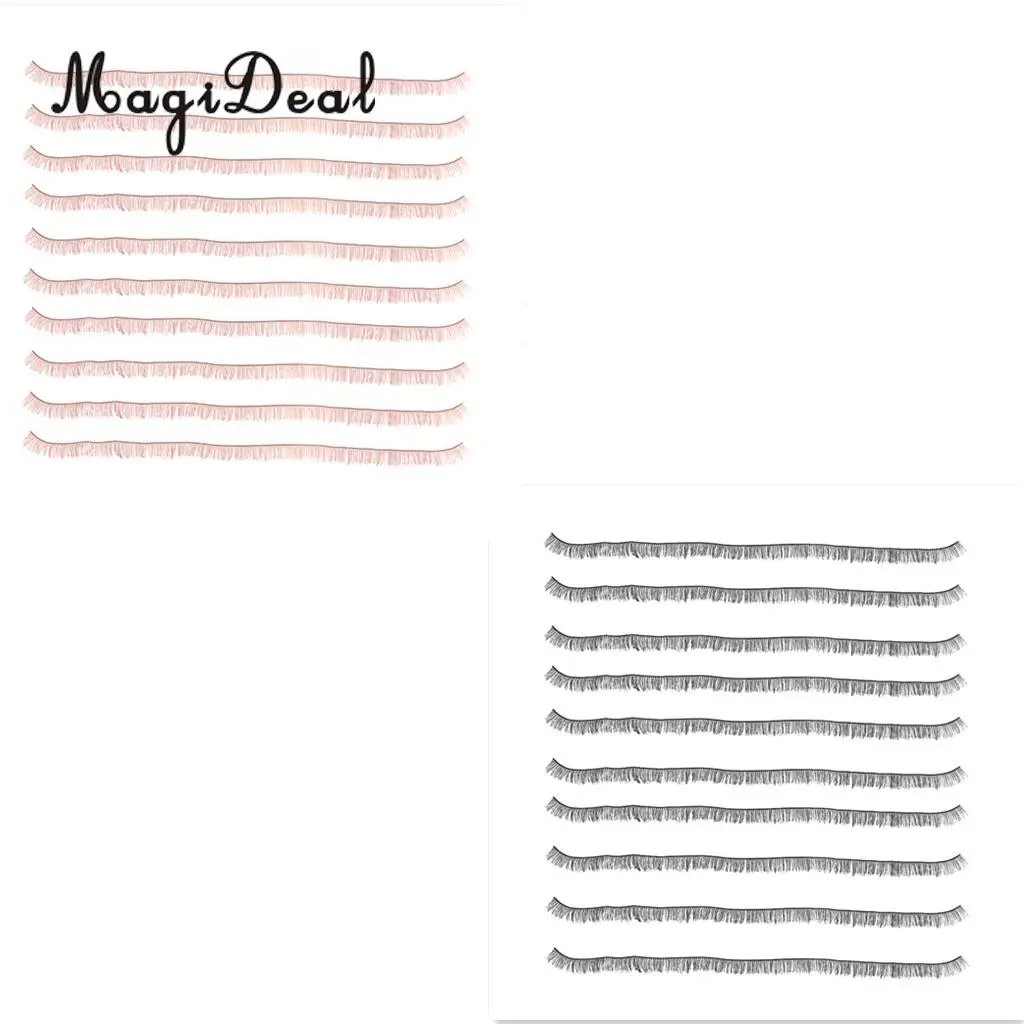 10 Pieces Girl Dolls Curly False Eyelashes Strips For BJD Dolls Makeup Accessory 18cm Length