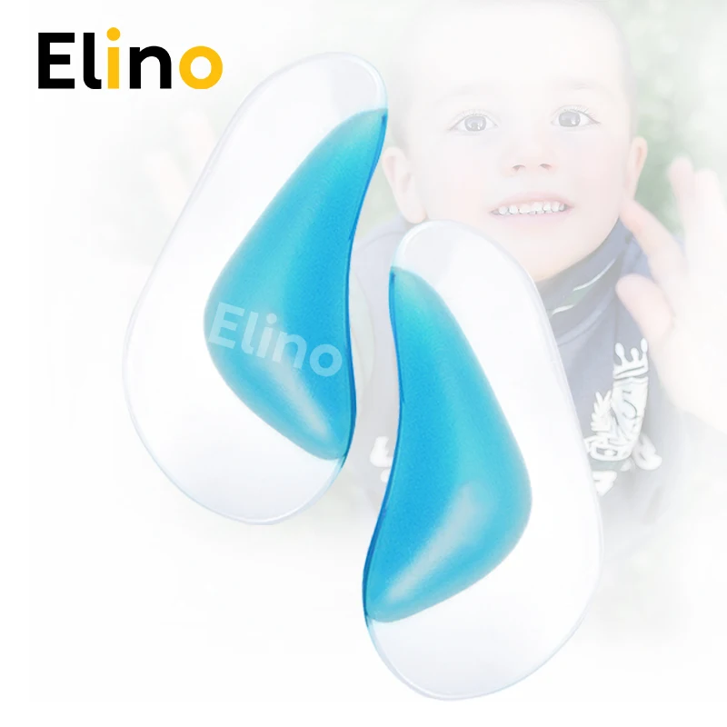 Elino الأطفال تقويم العظام النعال شقة القدم قوس الدعم جل O-الساق X الساق العظام إدراج سيليكون سائد حذاء منصات باطن