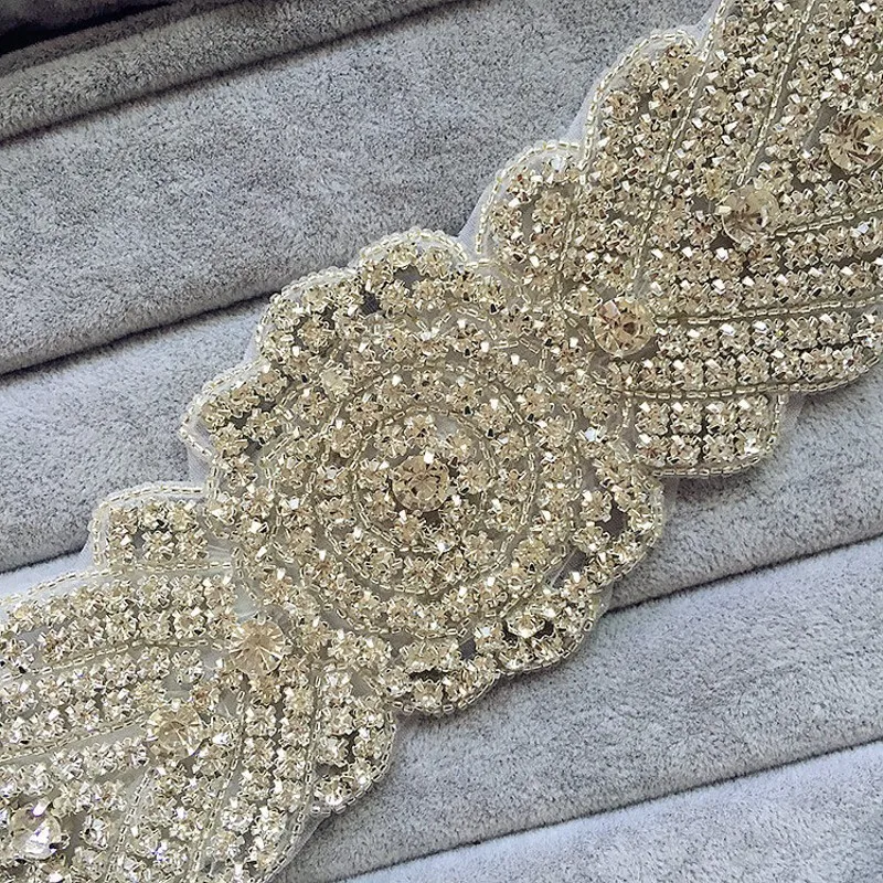 Ручной красивый большой кристалл свадебные украшения для невесты ремни оригинальные Стразы бисером аксессуары для свадьбы свадебный пояса