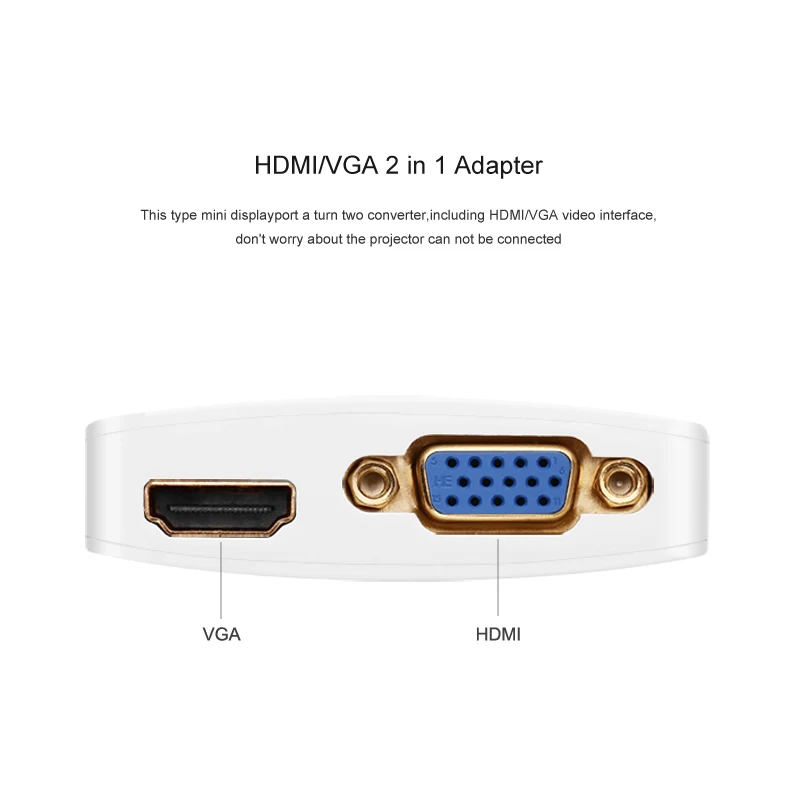 Ugreen 2 в 1 Thunderbolt 1/2 Mini DP к HDMI VGA кабель адаптер Mini DisplayPort к HDMI VGA конвертер для Apple MacBook Air Pro