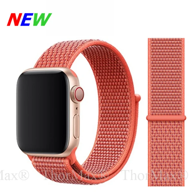 Нейлоновый ремешок для apple Watch band 5 4 3 iWatch band 42 мм 44 мм 40 мм apple wacth 4 3 2 аксессуары для браслетов Sport Loop correa - Цвет ремешка: 28-Nectarine