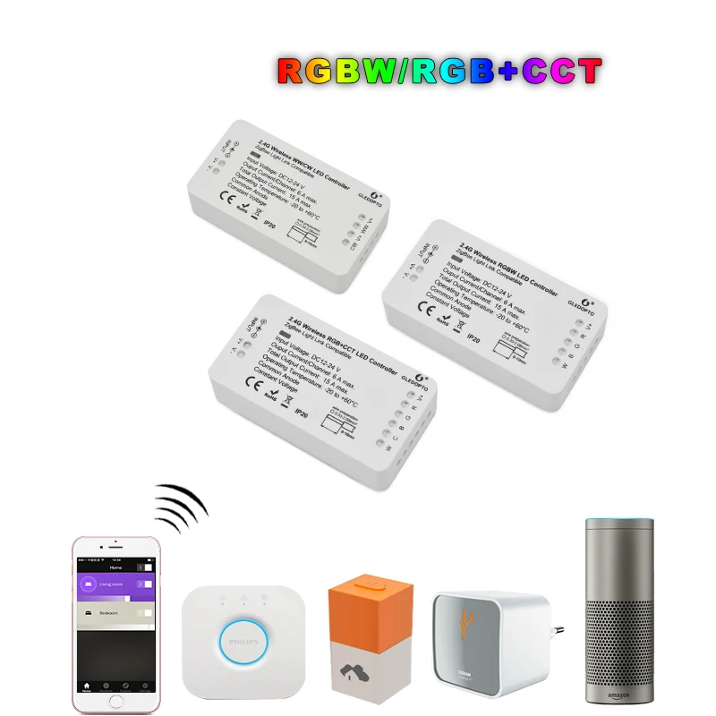 Регулятор светодиодных лент ZIGBEE Rgbw 12 В 24 4 канала совместимый с Tradfri|Контролеры RGB|