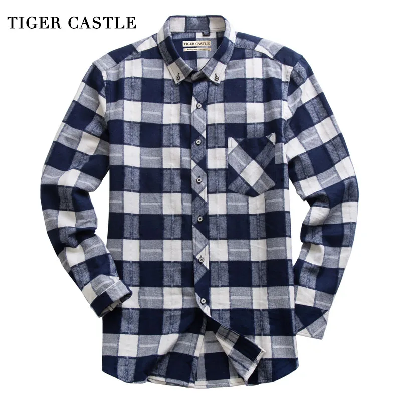 100% Cotton Mens Casual Flannel Shirt Brushed Slim Fit Fashion Male Long Sleeve Dress Shirt High Quality Designer Clothing