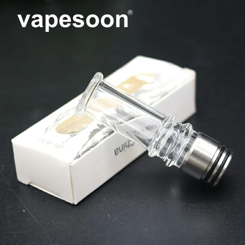 

Metal e-Cigarette Mouthpie 810/510 Drip Tip with Long Straight Glass Tube for 810/510 Atomizer Tank Vape Vaporizer