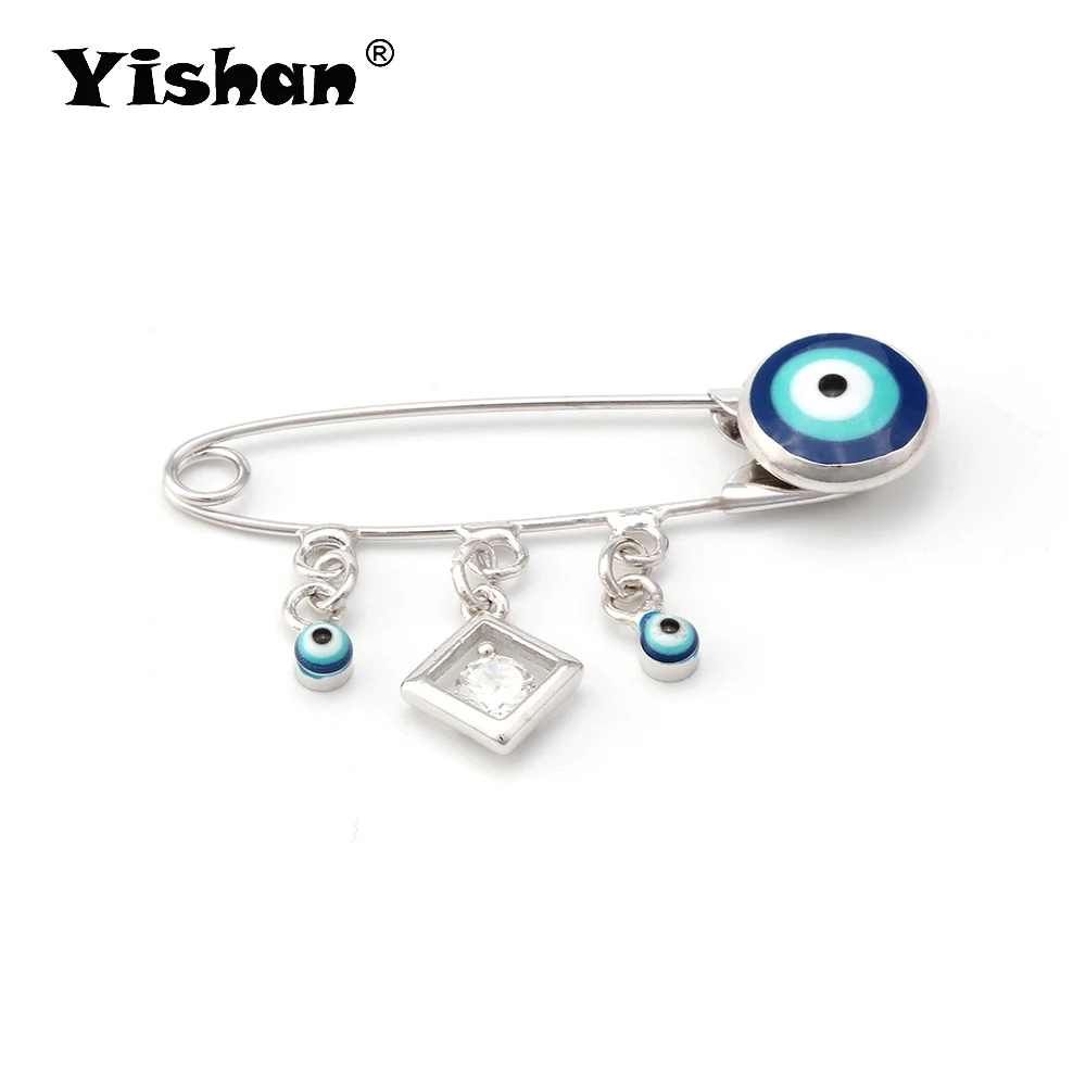

Yishan 1Pcs Copper Evil Eye Brooch Snowflake Square Shape Safe Lock Brooch Pin DIY Finding Jewelry Accessories for Gift EY6161