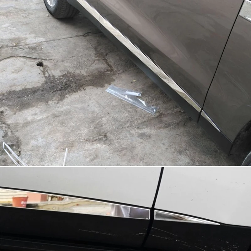 

For Jaguar F-Pace f pace 2016 X761 Stainless Steel Side Door Body Trim Molding Protector car styling Chrome